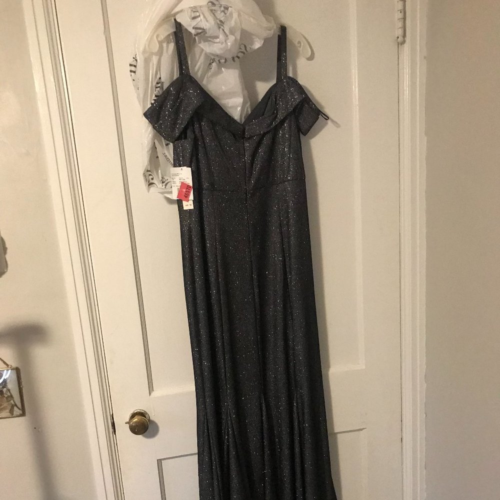 New with tag Off-the-Shoulder Metallic Mermaid Gown with Godets from RM Richards